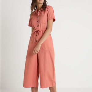 Madewell Coral Wide Leg Utility Jumpsuit - 0 / XS